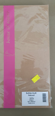 House of Paper 140sq Buffalo Kraft Natural Card pack of 20